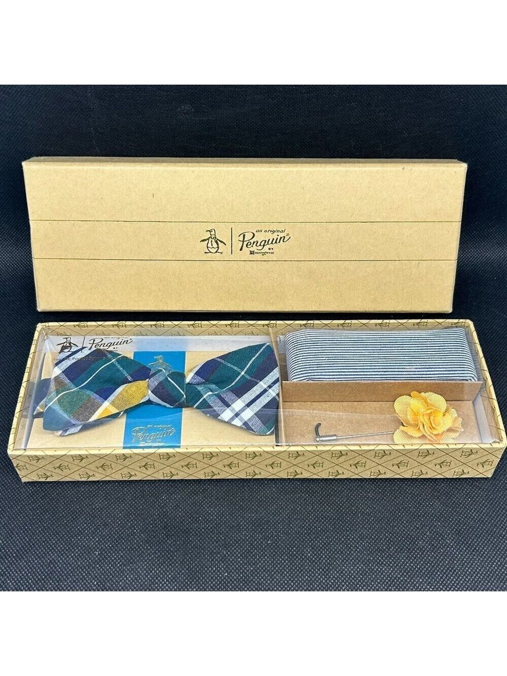 New in box Vintage Penguin Bow Tie set